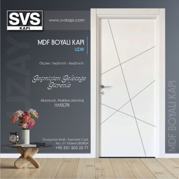 MDF Boyalı Kapı Uzay (Beyaz) | SVS Kapı Bursa