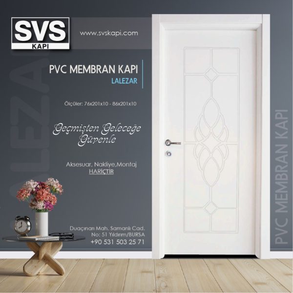 PVC Membran Kapı Lalezar (Beyaz) | SVS Kapı Bursa
