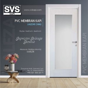 PVC Membran Kapı Lalezar Camlı (Beyaz) | SVS Kapı Bursa