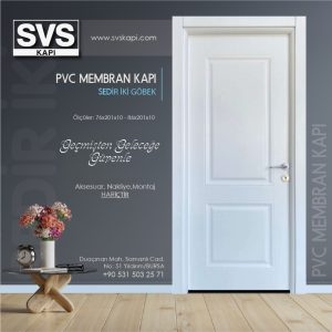 PVC Membran Kapı Sedir İki Göbek (Beyaz) | SVS Kapı Bursa