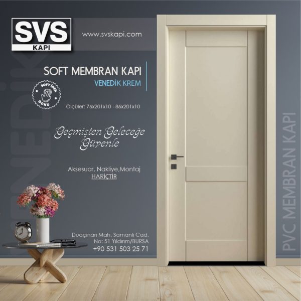 Soft Membran Kapı Venedik (Krem) | SVS Kapı Bursa