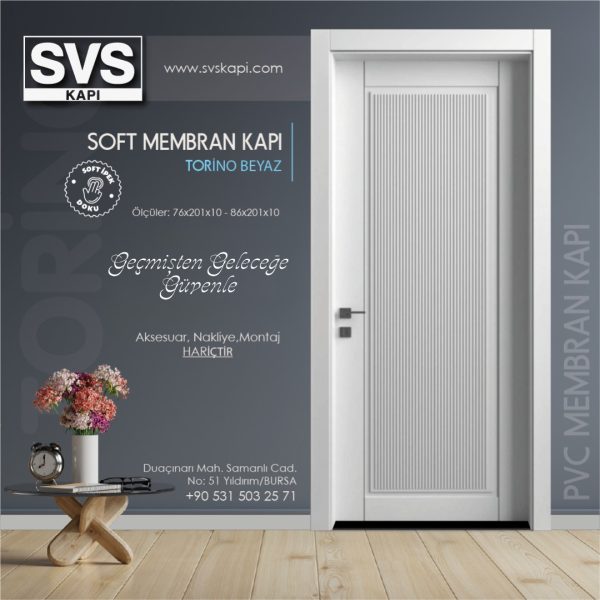 Soft Membran Kapı Torino (Beyaz) | SVS Kapı Bursa