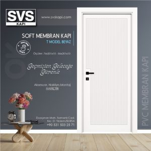Soft Membran Kapı T Model (Beyaz) | SVS Kapı Bursa